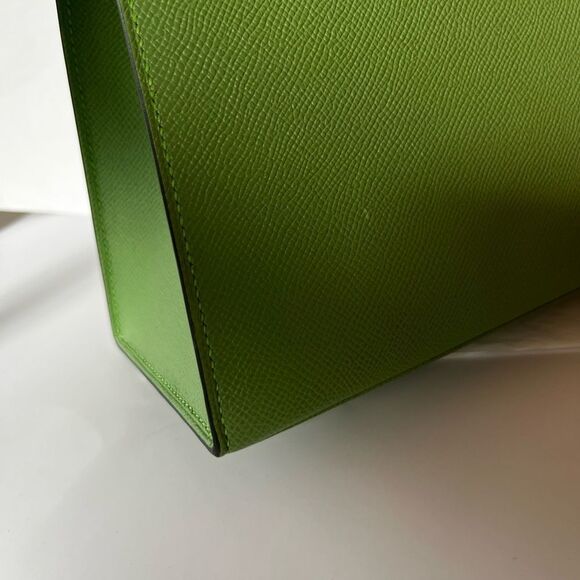 Hermes Kelly 28 Vert Criquet Epsom Sellier Green stamp Z - Picture 9 of 16